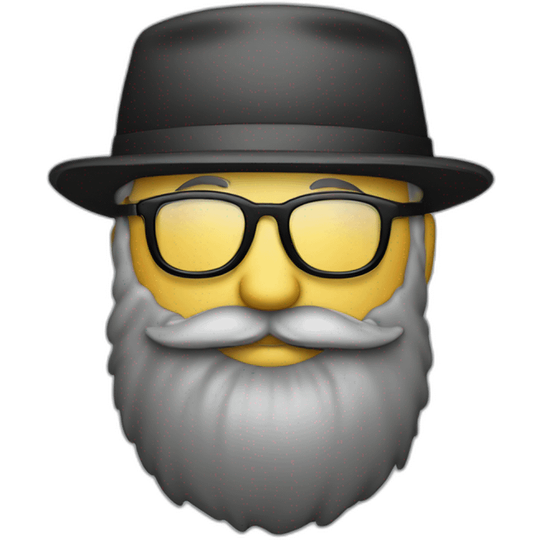 un señor con gorro y lentes de color negro emoji