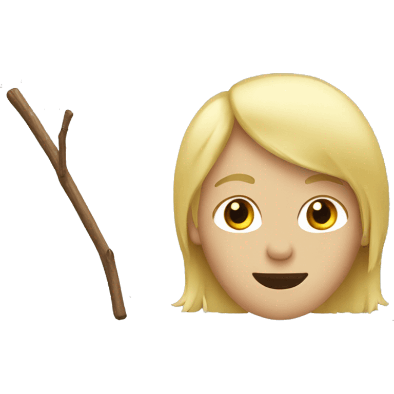 stick with blond hair  emoji