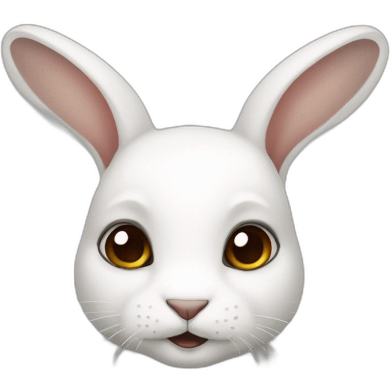 White female rabbit dark brown eyes emoji