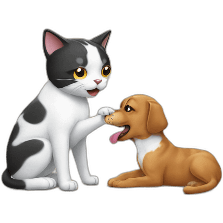 Cat eating a dog emoji