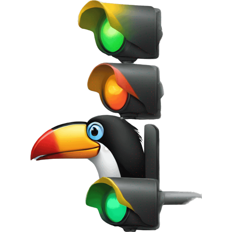 Toucan at traffic light  emoji