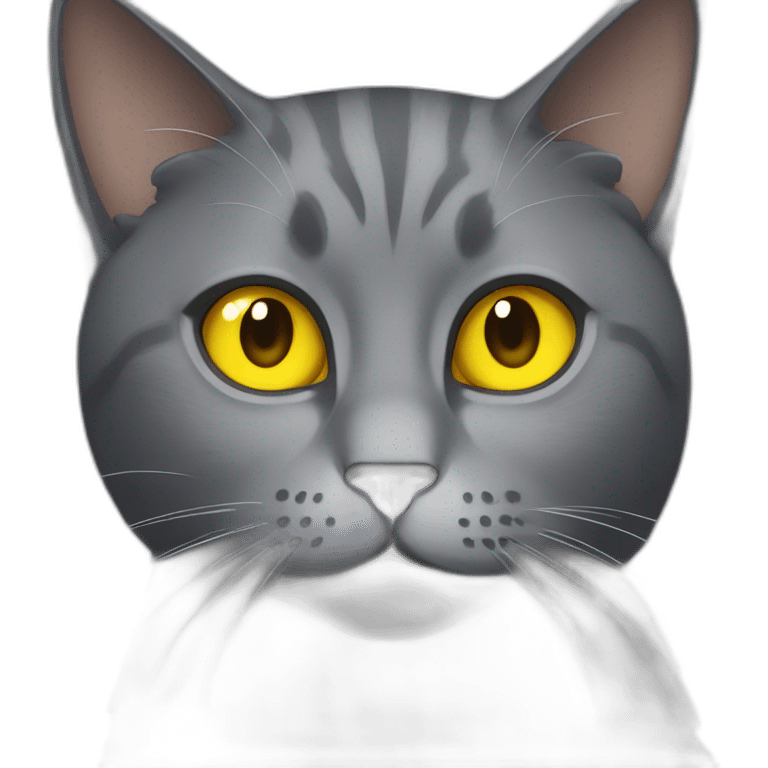 Gray cat with yellow eyes looking at you really brutal emoji