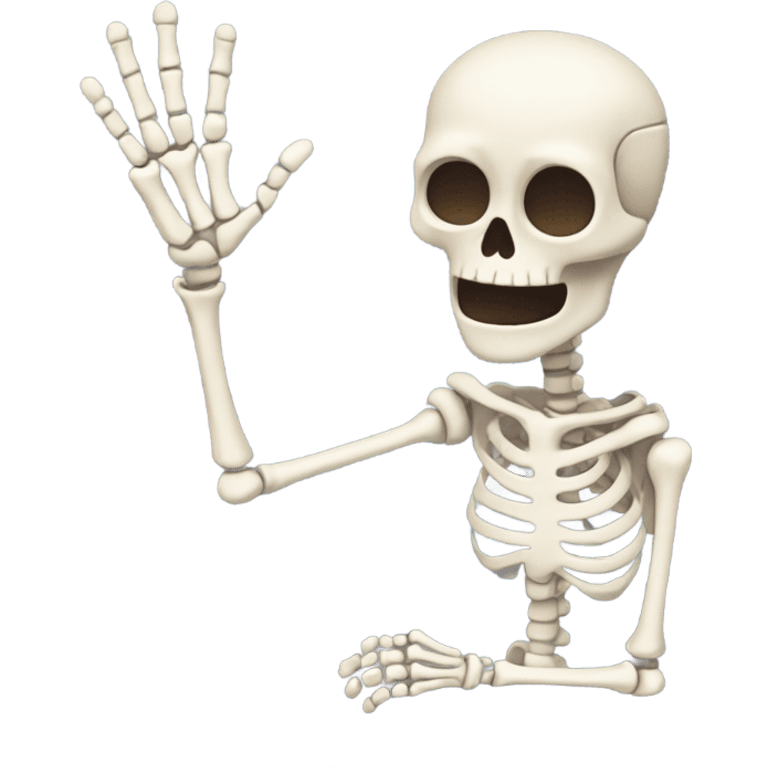 A skeleton waving ￼ emoji