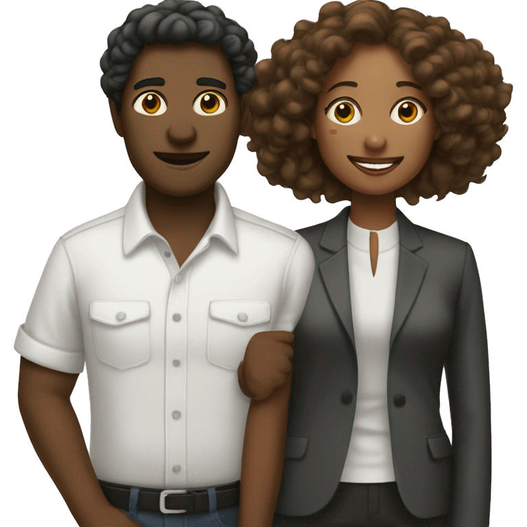 Homem branco e mulher negra emoji