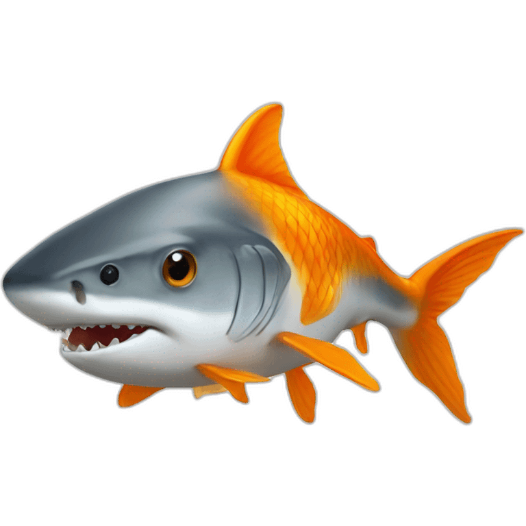 a goldfish head on top of a shark body emoji