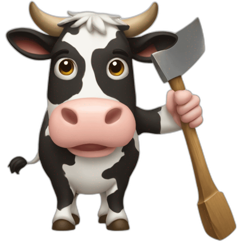 cow with axe in hand emoji