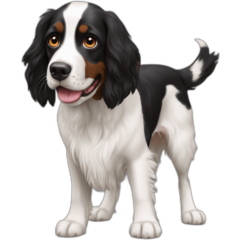 english springer spaniel dog and black australian shephard emoji