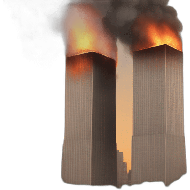 USA twin tower in fire emoji