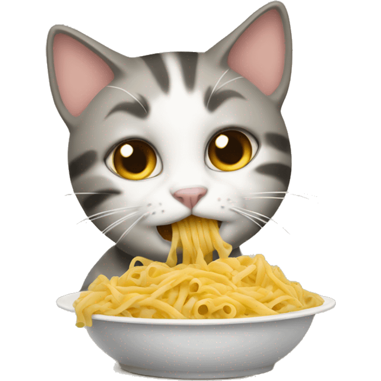 Cat eating pasta  emoji