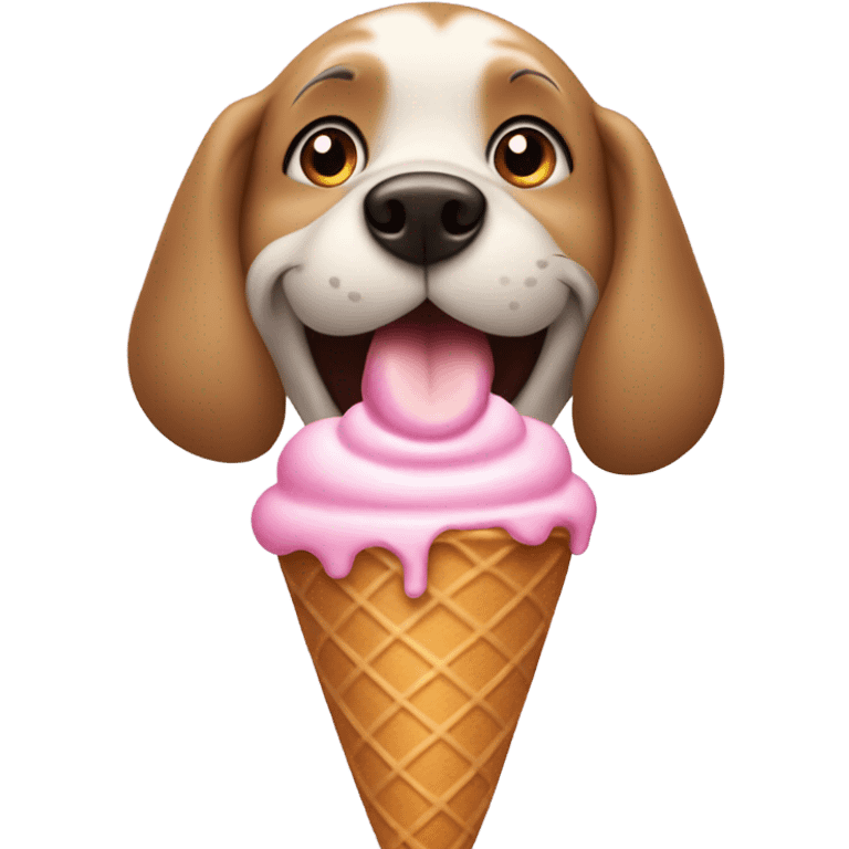 Dog eating ice cream  emoji