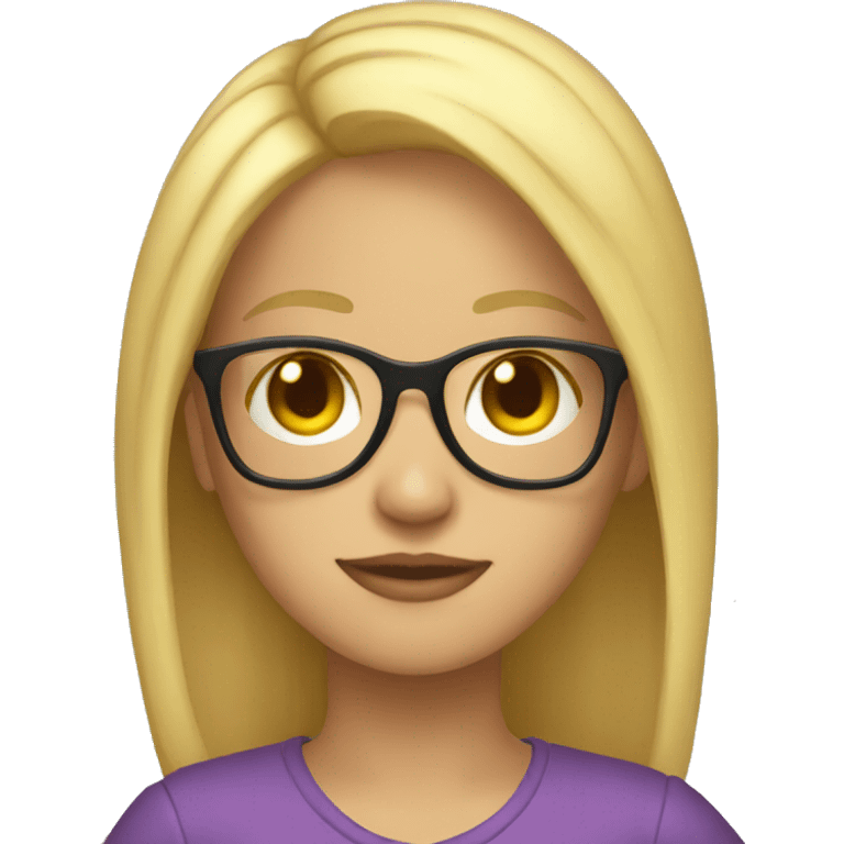 girl with blonde hair and glasses full body  emoji