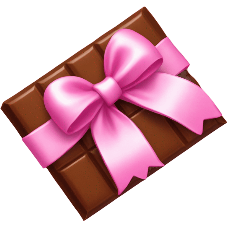 chocolate bar and pink bow emoji