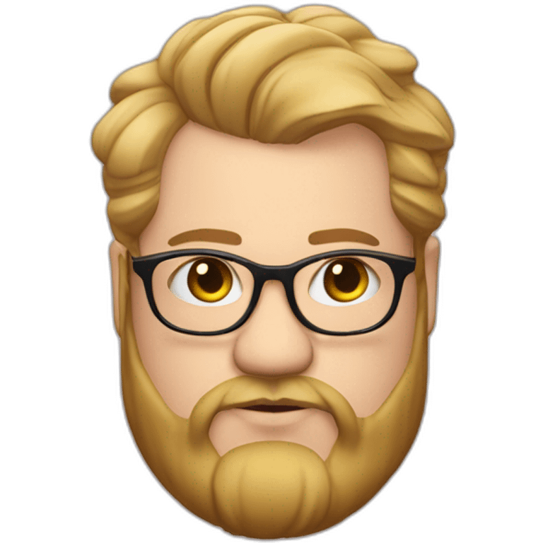 Chubby non binary Big lebowsky round glasses mid-lenght blond hair chaotic res beard vaporizer emoji