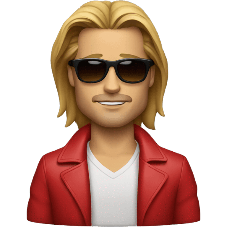  brad pitt with sunglasses and red jacket emoji