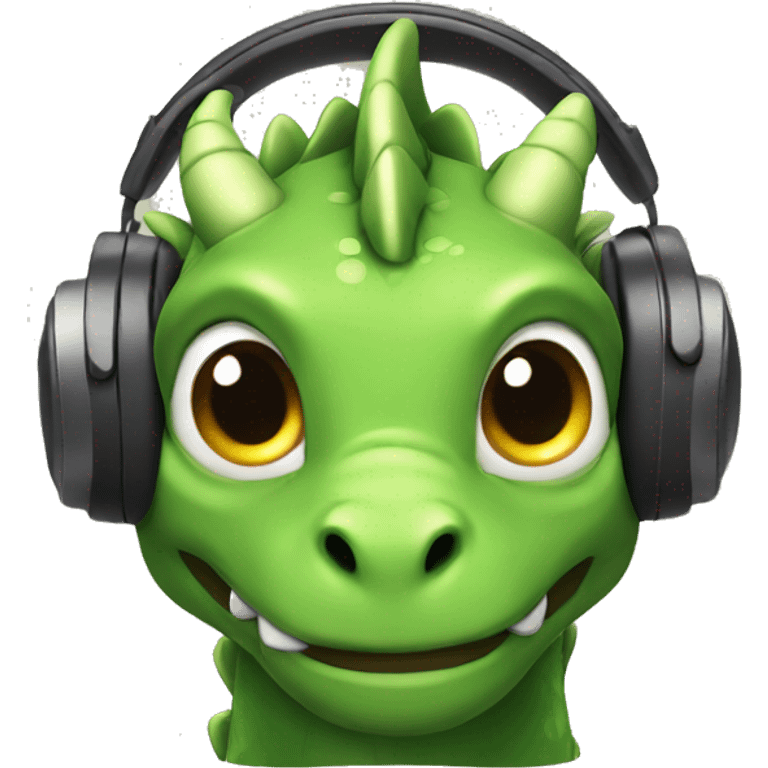 Dragon with headphones emoji