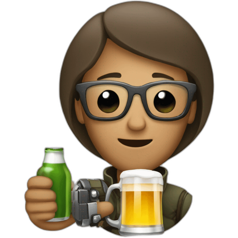 hacker bebiendo cerveza emoji