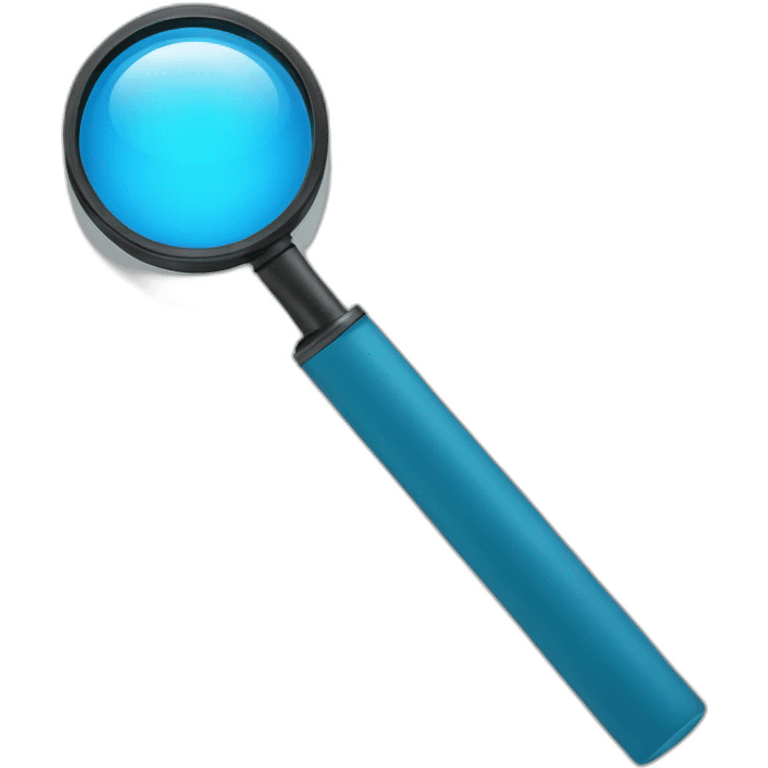 Magnifier blue with letter W emoji