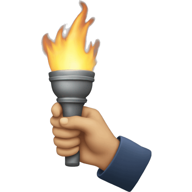 hand with torch emoji