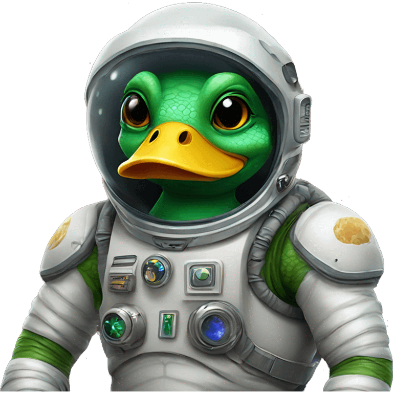 Turtle duck alien in spacesuit emoji