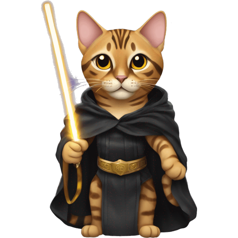 Bengal cat dressed as emperor palpatine with lightning bolts coming out of its paws emoji