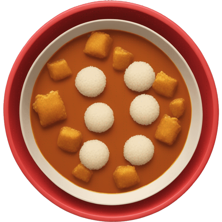 katsu curry in a red bowl emoji