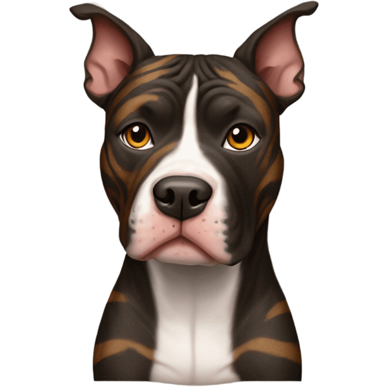 pitbull terrier dark brindle tiger stripes emoji