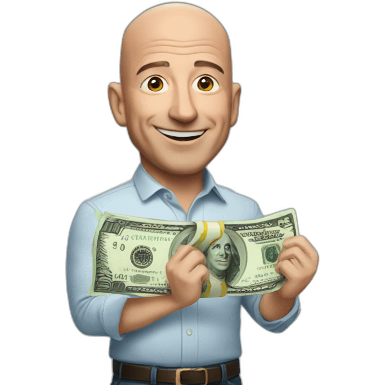 jeff bezos holding some money emoji