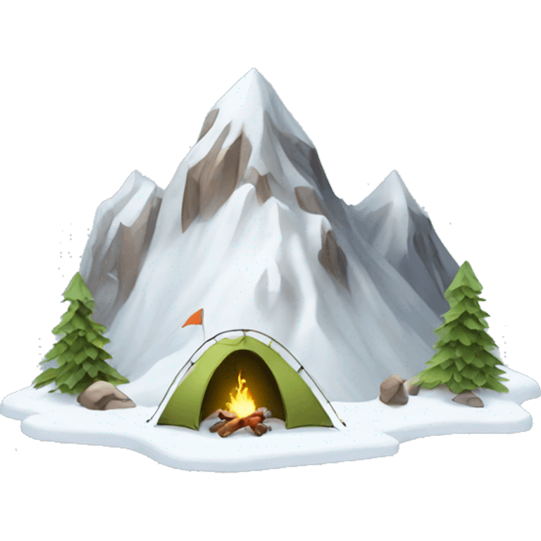 camping in snow mountain emoji