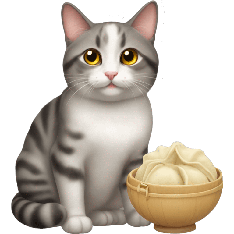 Ukrainian cat with dumpling emoji