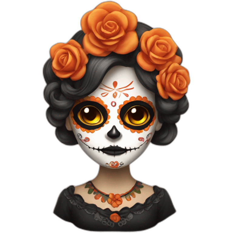 dia de los muertos girl happy emoji