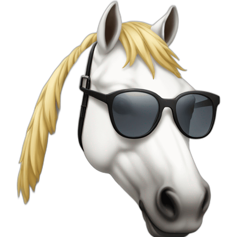 Caballo blanco con gafas emoji