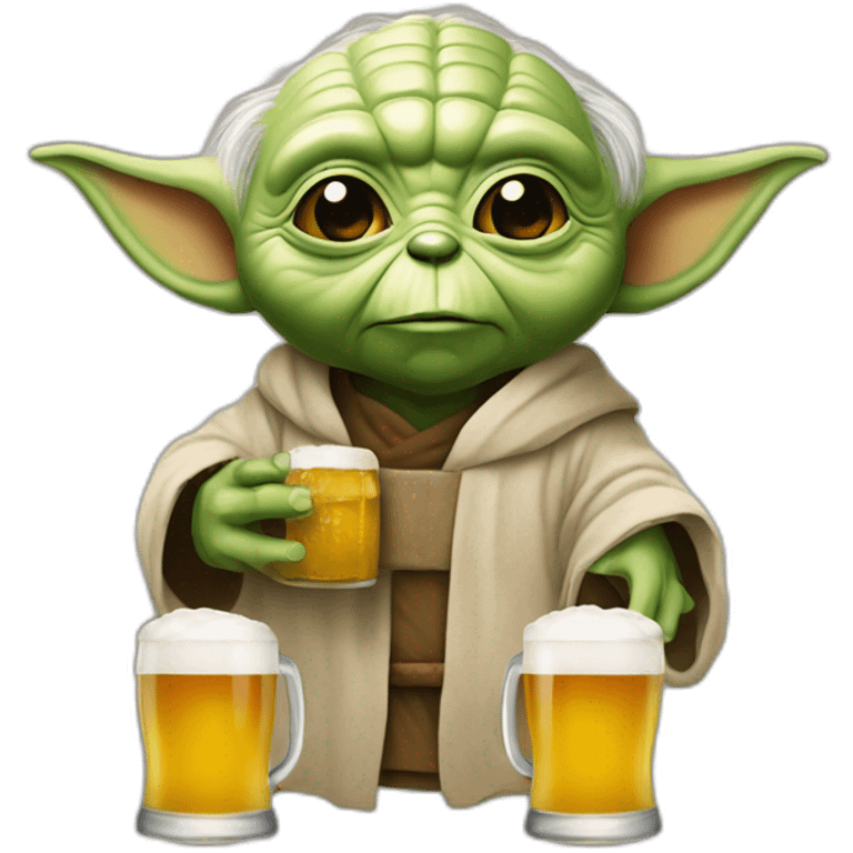 Yoda qui boit une bière emoji