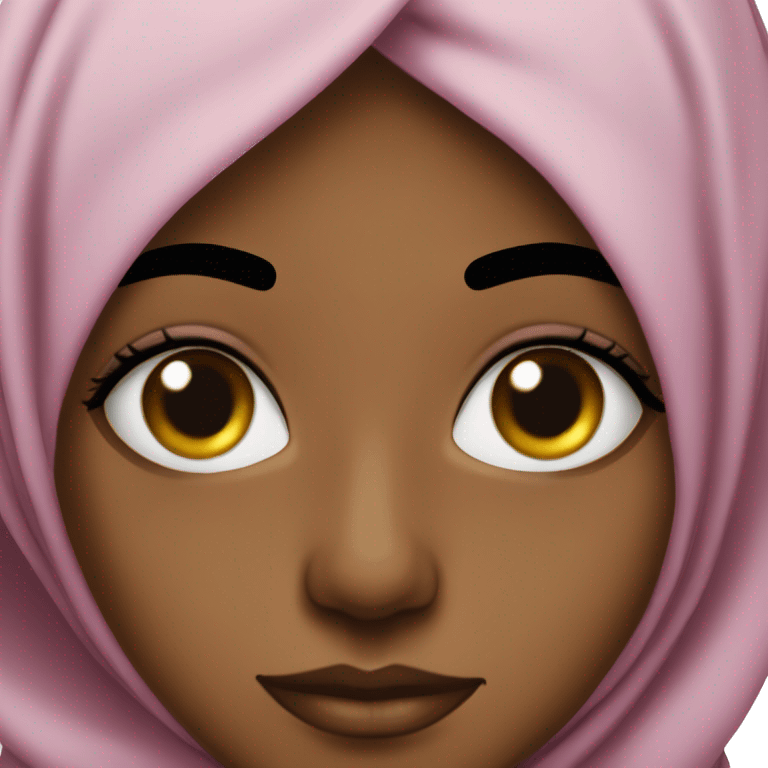 A black hijabi with a birthmark underneath her left eye emoji