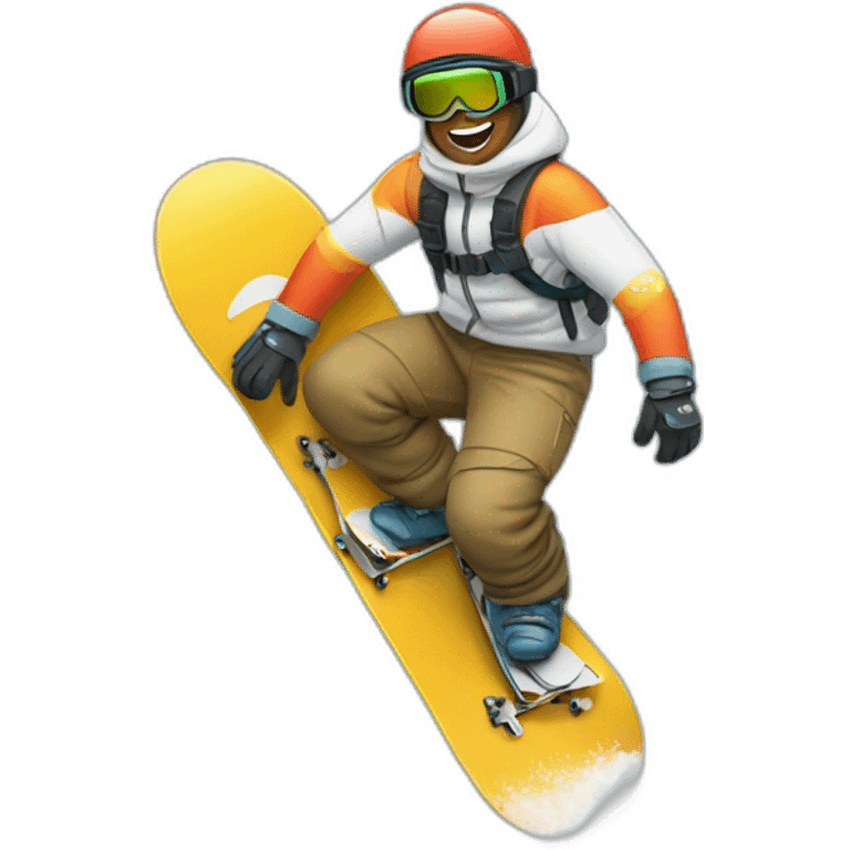 Trout snowboarding emoji