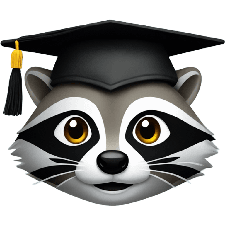 raccoon face with graduation hat emoji