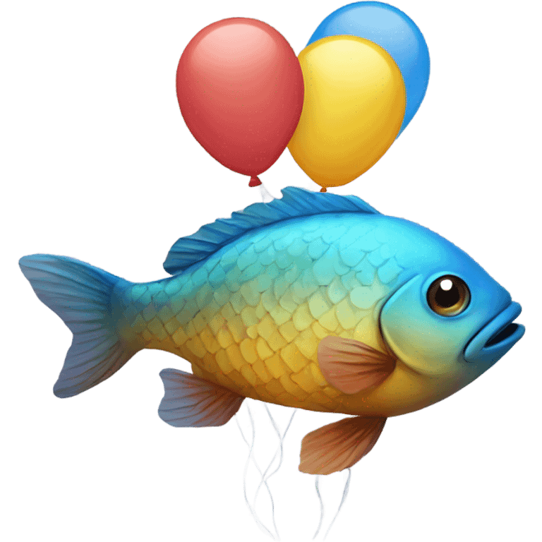 Fish with baloons  emoji