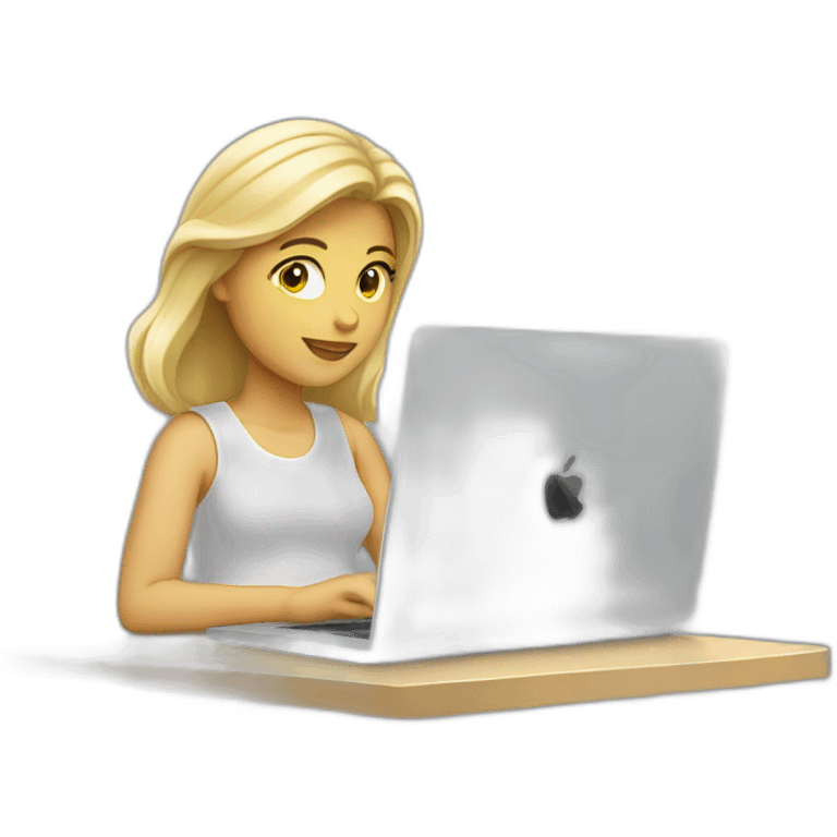 Blond Person working on macbook laptop emoji