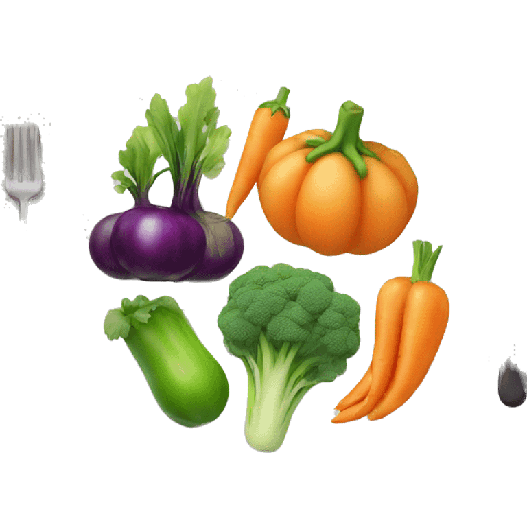 Vegetables and fruits in the plate emoji