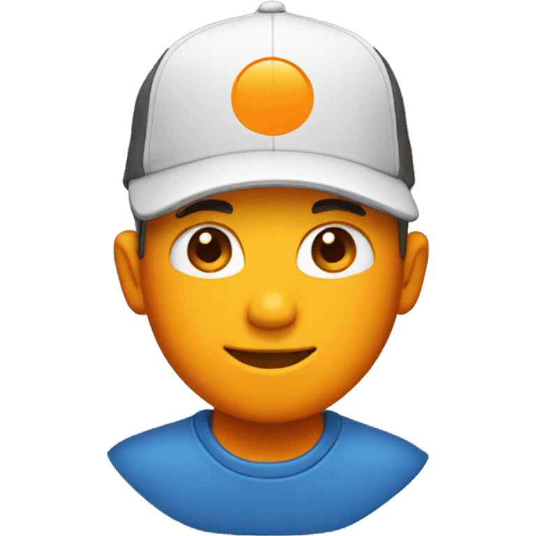 Full Orange cap with clean shaved face emoji