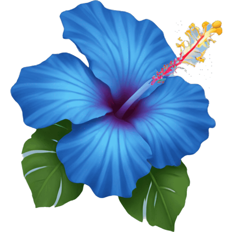 Blue hibiscus flower emoji