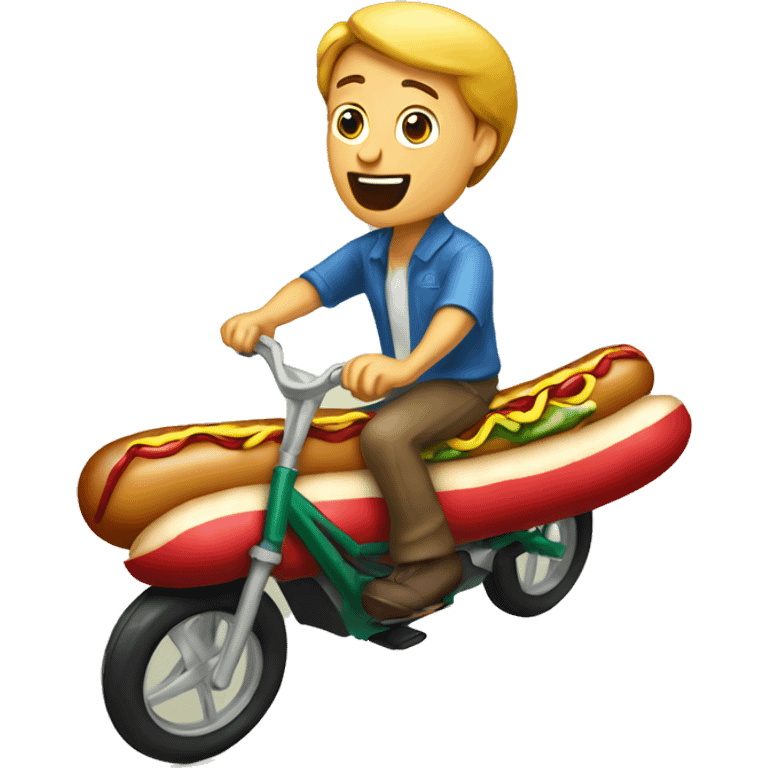 Me riding footlong hotdog emoji