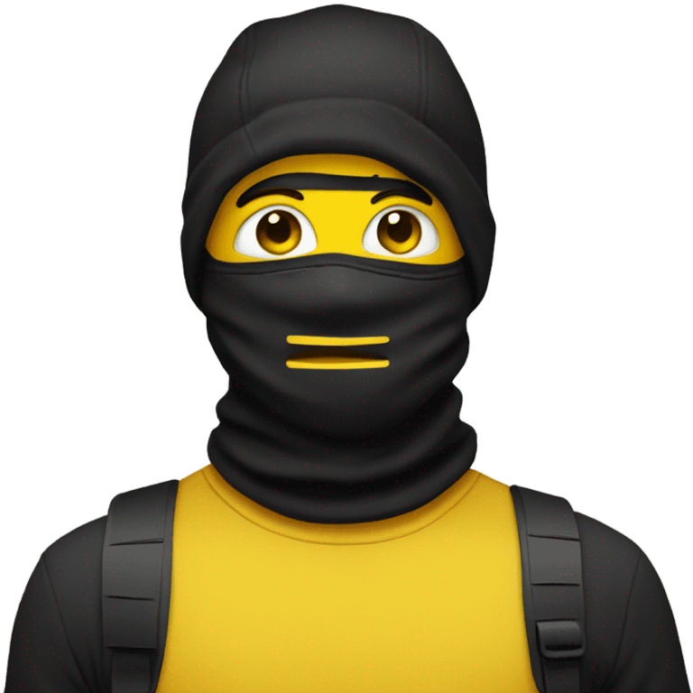 a yellow emoji with a ski mask on emoji