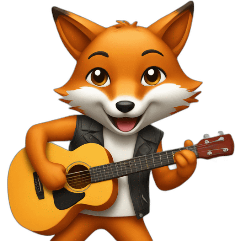 A fox playing guitar emoji