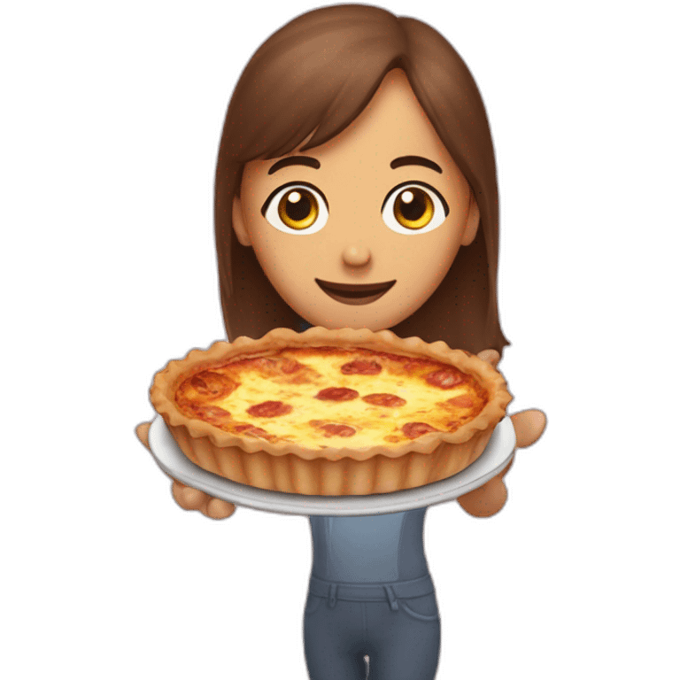 Holding a quiche Lorraine emoji