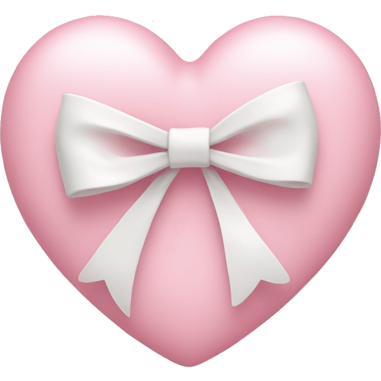 Pastel pink heart with white bow emoji