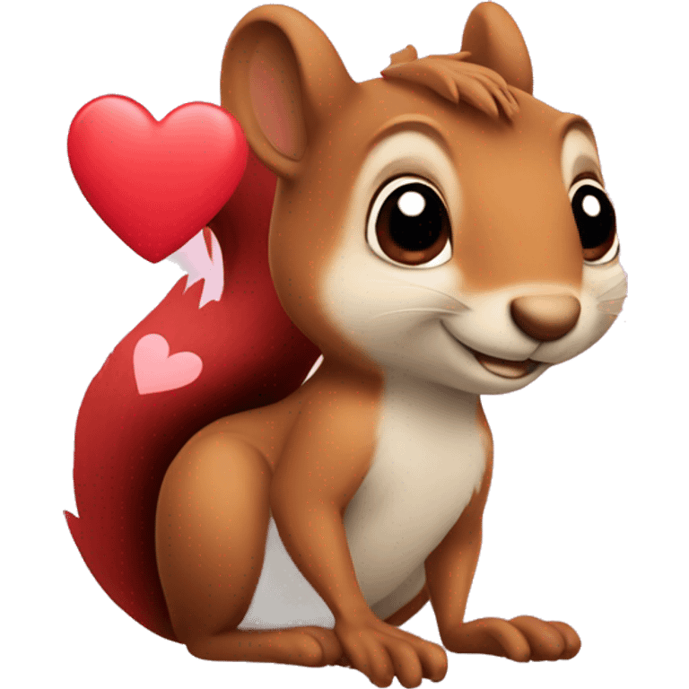 Squirrel with hearts emoji