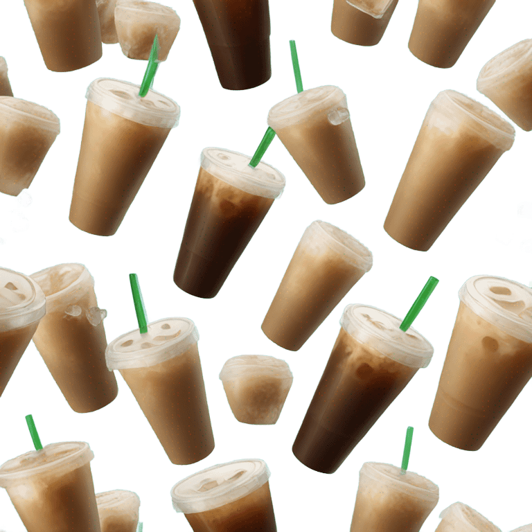 Starbuck ice coffee with ice cubes emoji