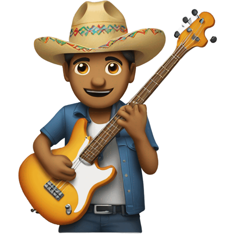 Mexican guy playing the bass guitar emoji