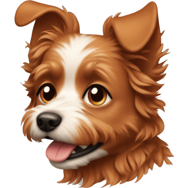 Cacapoo dog with red hair emoji