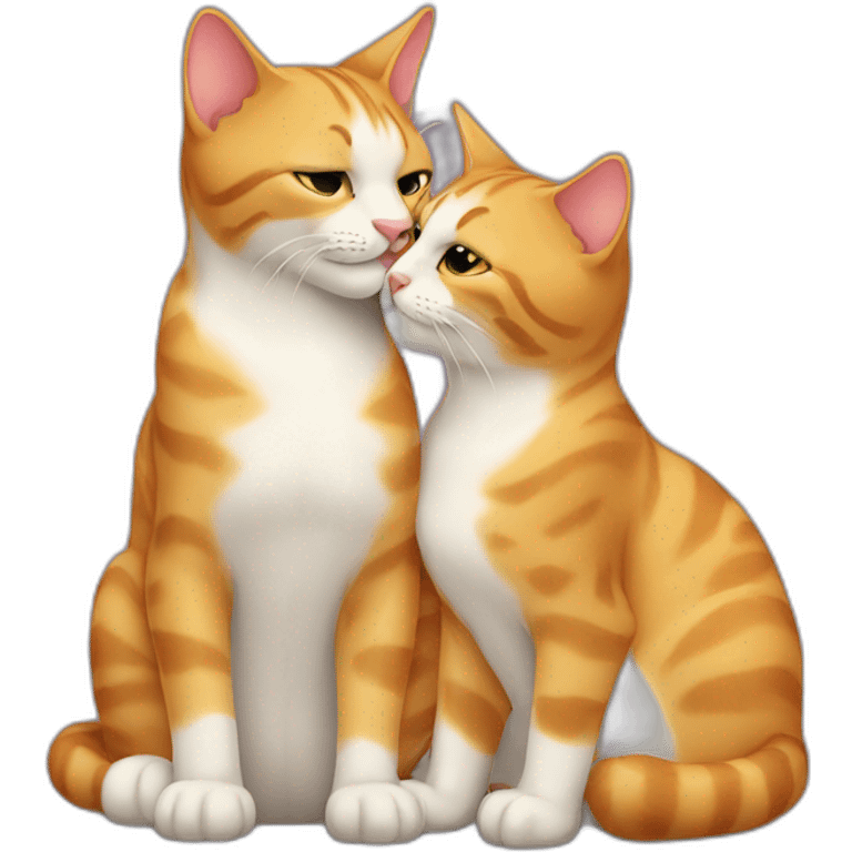 Two cats kissing  emoji